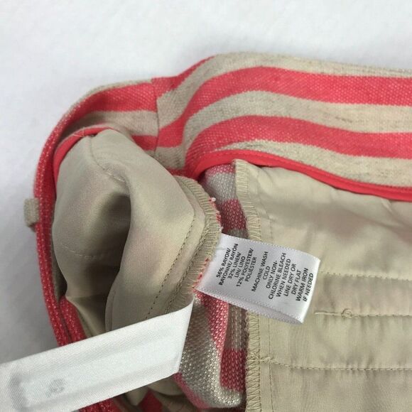LOFT Womens 0 Striped Chino Shorts Linen Blend Casual Summer Preppy Beach Chic - Picture 8 of 10